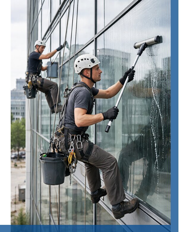 Мойка витражей альпинистами в Нефтеюганске от 712 р. под ключ|ВЫСОТНИК-Нфт