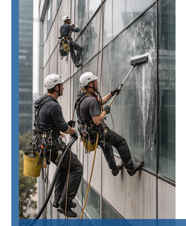 Профессиональная высотная мойка фасадов зданий в Нефтеюганске