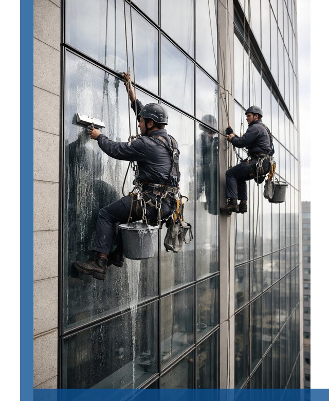 Профессиональная мойка стеклянных фасадов зданий в Нефтеюганске