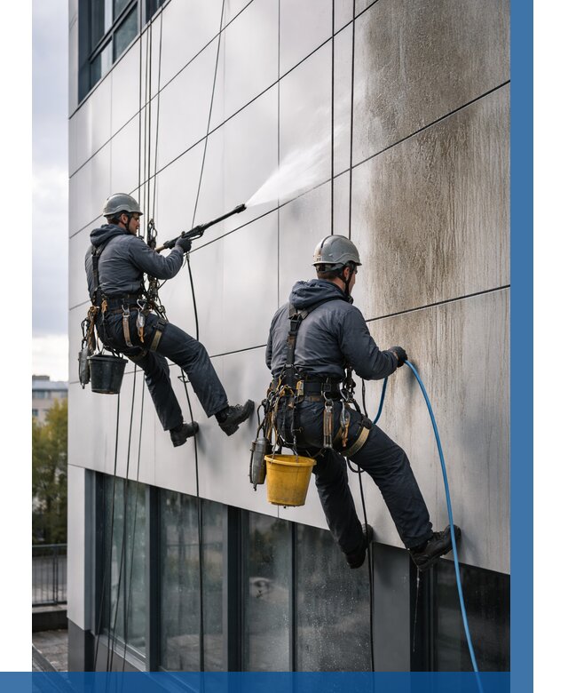 Мойка фасада из композита в Нефтеюганске по цене от 305 р. | ВЫСОТНИК-Нфт