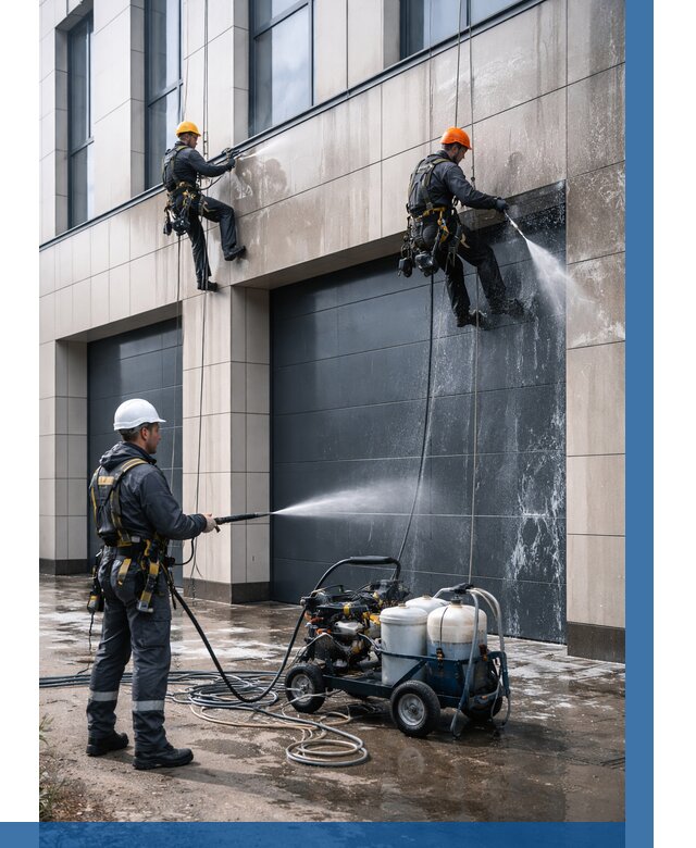 Послестроительная мойка фасада в Нефтеюганске от 305 р. | ВЫСОТНИК-Нфт