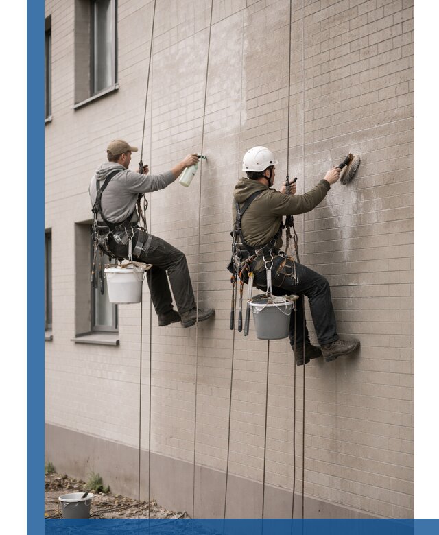 Удаление высолов с фасада зданий в Нефтеюганске без повреждений и следов