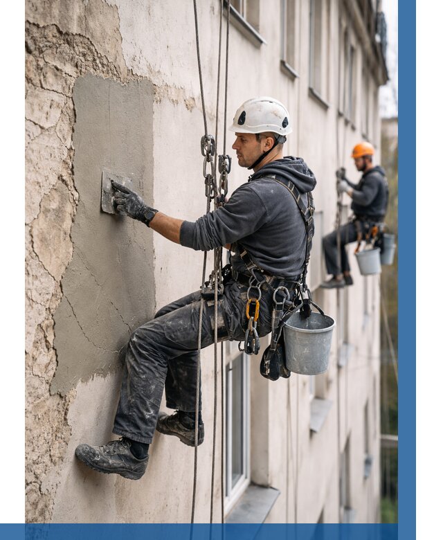 Восстановление штукатурки фасада в Нефтеюганске от 1220 р. | ВЫСОТНИК-Нфт