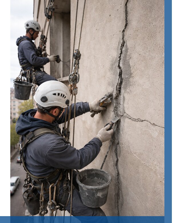 Заделка трещин на фасаде в Нефтеюганске от 915 р. | ВЫСОТНИК-Нфт