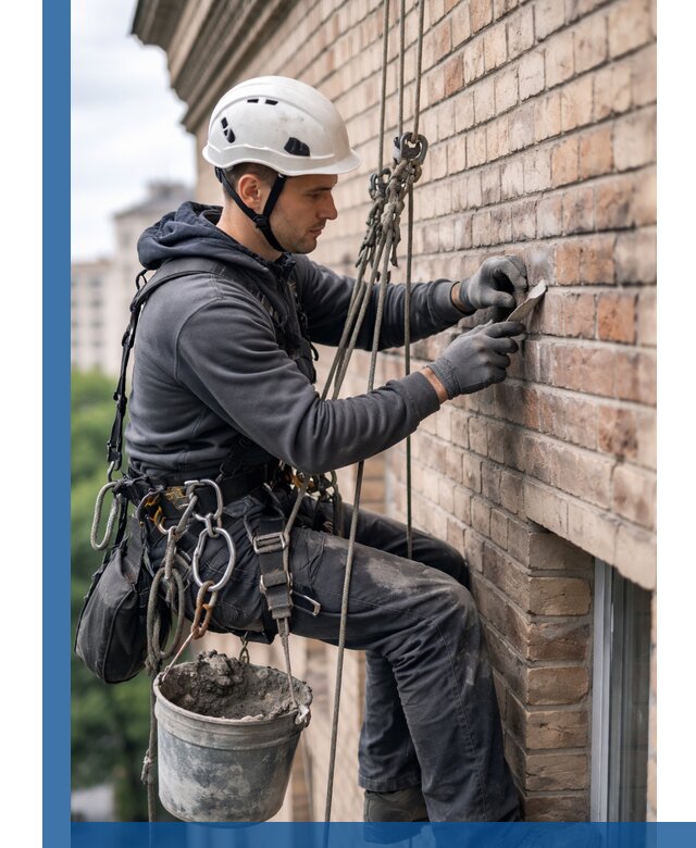 Качественный ремонт кирпичной кладки фасада в Нефтеюганске с гарантией