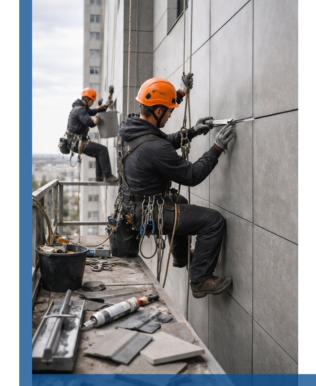 Профессиональный ремонт фасада из керамогранита в Нефтеюганске