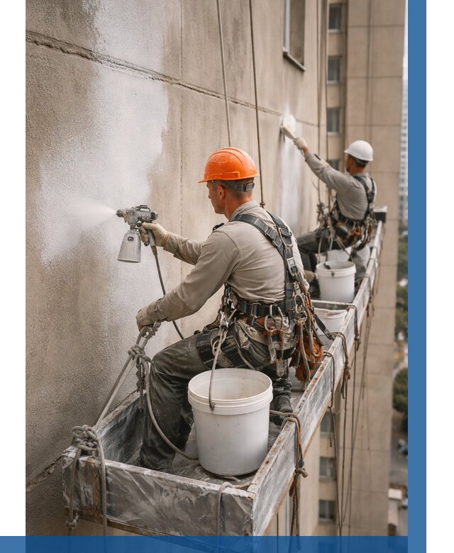 Грунтовка фасада на высоте в Нефтеюганске от 122 р. | ВЫСОТНИК-Нфт