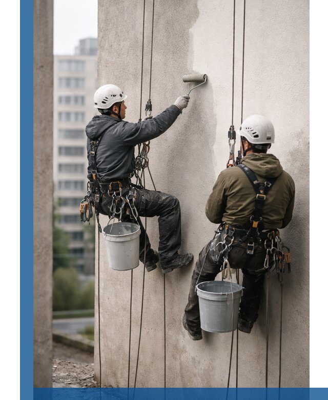 Покраска фасадов высотными альпинистами в Нефтеюганске с гарантией