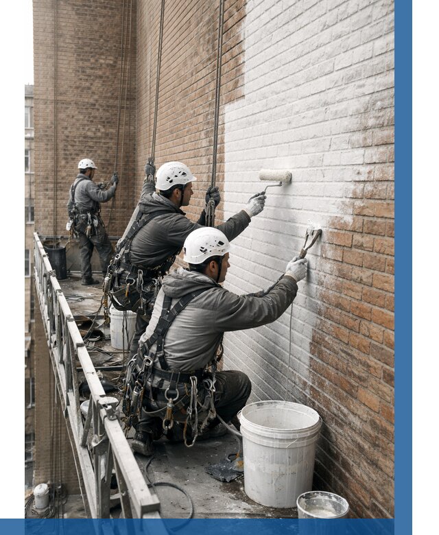 Покраска кирпичного фасада в Нефтеюганске от 356 р. | ВЫСОТНИК-Нфт