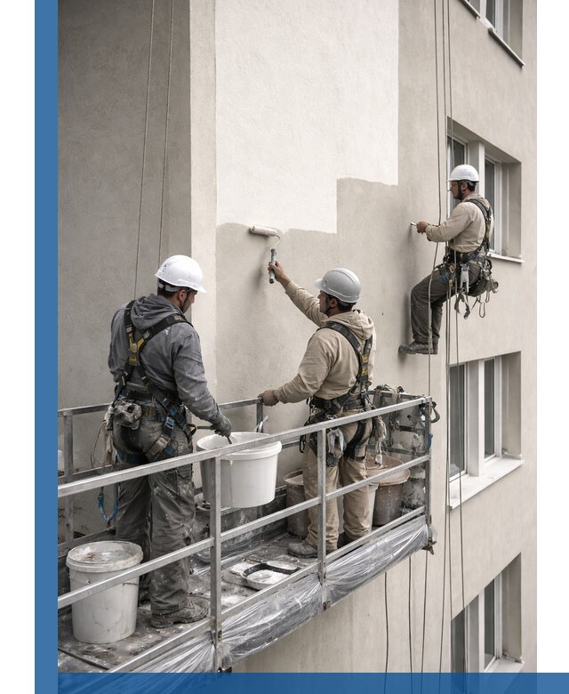 Покраска оштукатуренного фасада в Нефтеюганске под ключ с гарантией