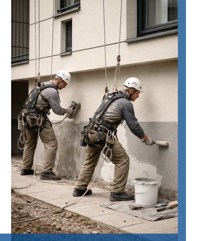 Окраска цоколя здания в Нефтеюганске от 458 р. под ключ | ВЫСОТНИК-Нфт