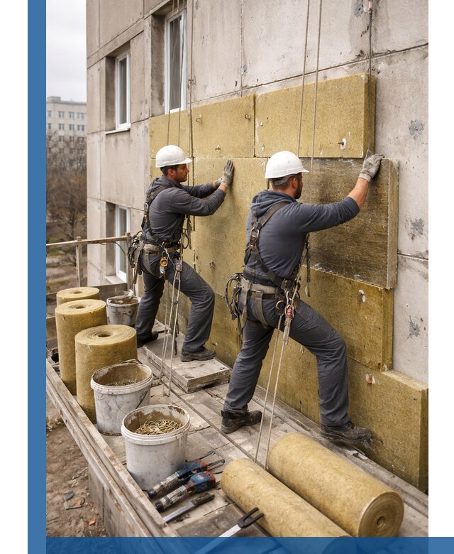 Утепление фасада минватой в Нефтеюганске под ключ с гарантией