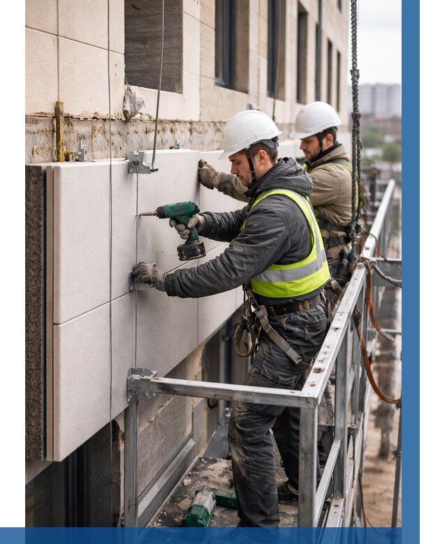 Монтаж фасадных термопанелей в Нефтеюганске от 1525 р. | ВЫСОТНИК-Нфт