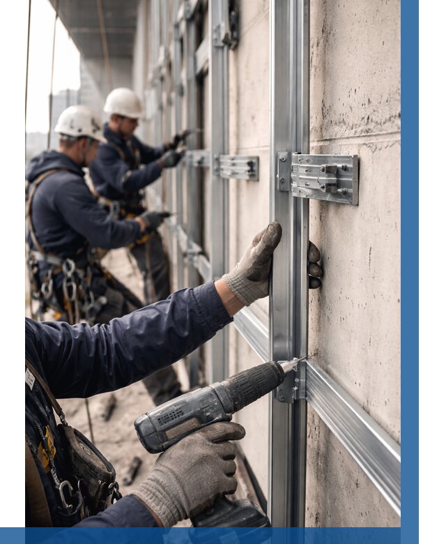 Монтаж подсистемы вентфасада в Нефтеюганске от 864 р. | ВЫСОТНИК-Нфт