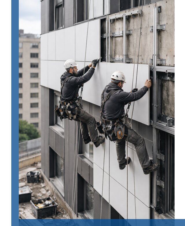 Монтаж композитных панелей фасада в Нефтеюганске под ключ