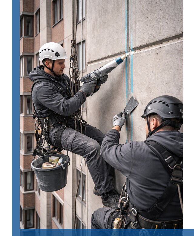 Вторичная герметизация швов фасада и кровли в Нефтеюганске