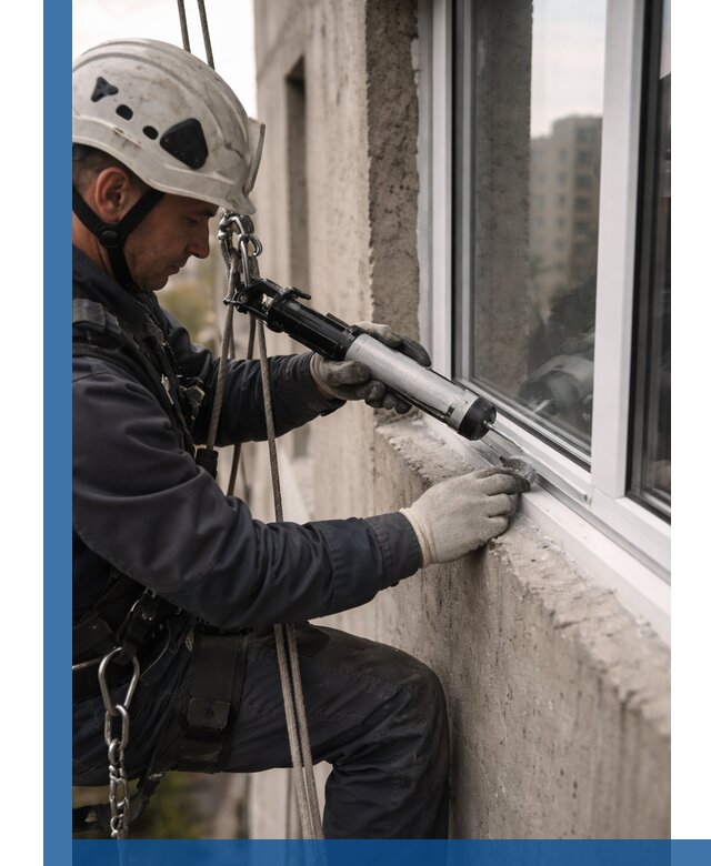 Герметизация оконных швов снаружи в Нефтеюганске профессионально