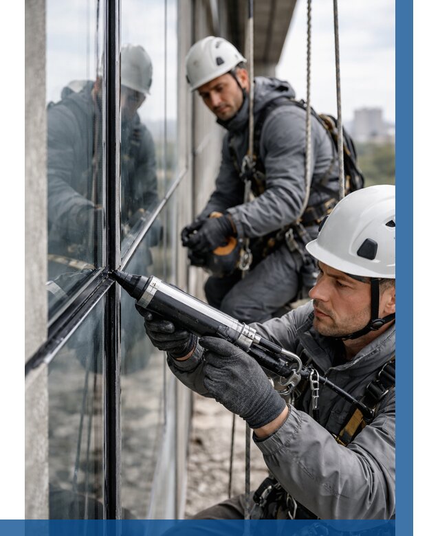 Герметизация витражных швов в Нефтеюганске от 661 р. | ВЫСОТНИК-Нфт