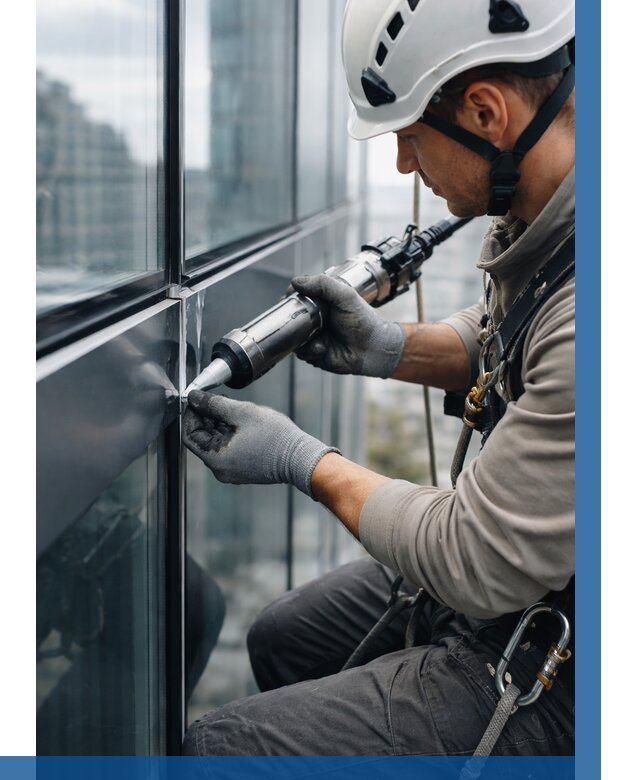 Герметизация стыков витража в Нефтеюганске от 1220 р. | ВЫСОТНИК-Нфт