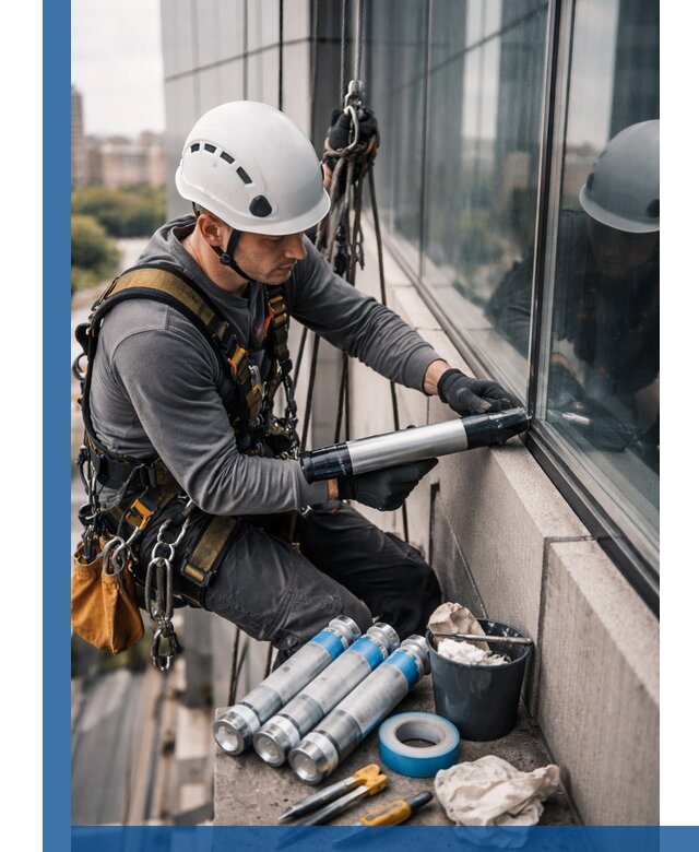 Герметизация стыков витража в Нефтеюганске для герметичных фасадов