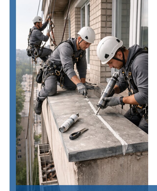 Герметизация балконного козырька в Нефтеюганске профессионально