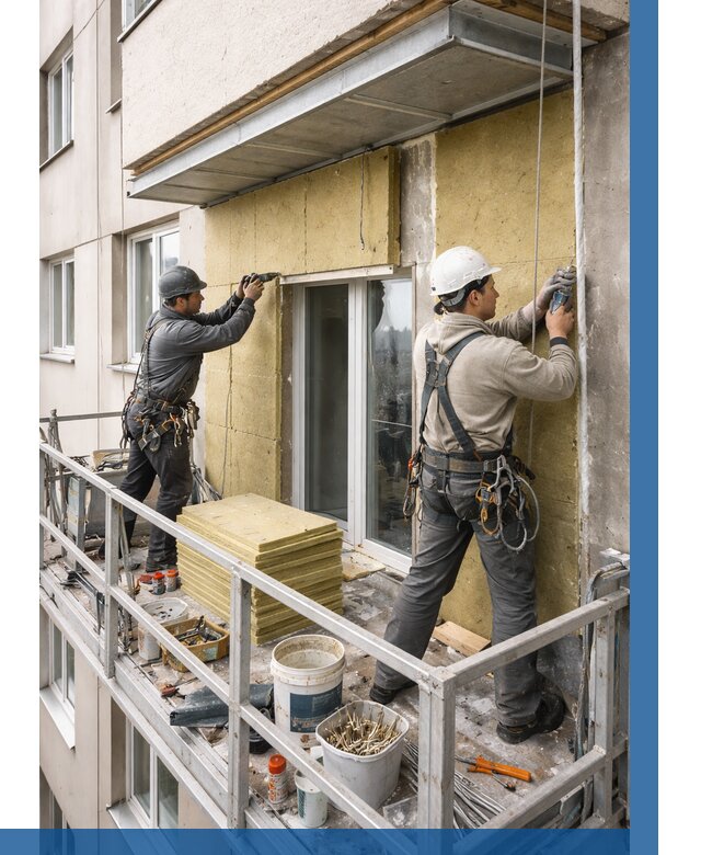 Утепление балкона снаружи в Нефтеюганске от 1627 р. под ключ ВЫСОТНИК-Нфт