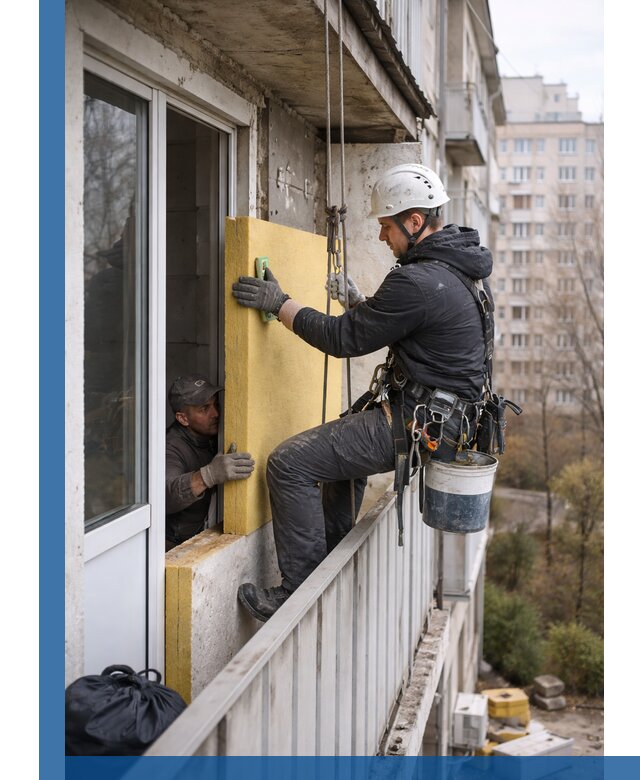 Профессиональное утепление балкона снаружи в Нефтеюганске под ключ