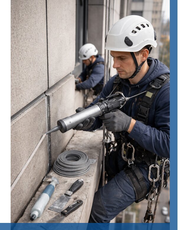 Герметизация деформационных швов фасада в Нефтеюганске от 712 | ВЫСОТНИК-Нфт