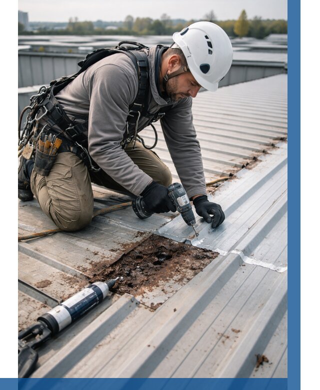 Ремонт профнастила на кровле в Нефтеюганске от 712 р. | ВЫСОТНИК-Нфт