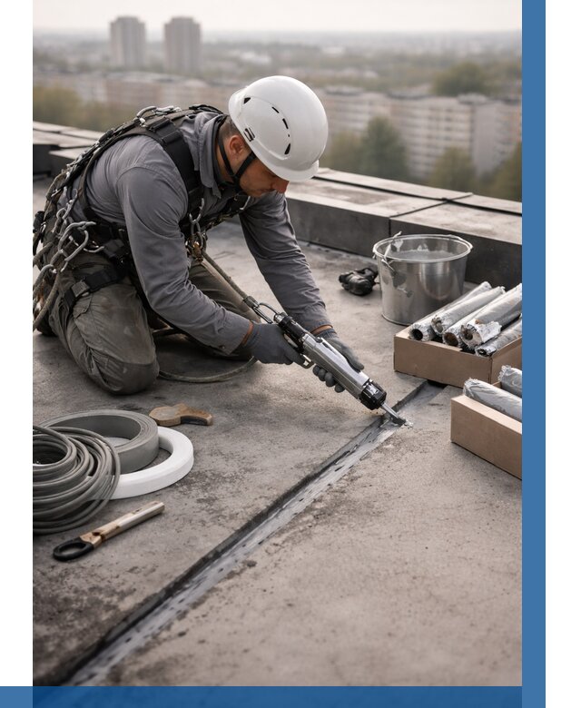 Герметизация швов кровли в Нефтеюганске от 458 р./м2 | ВЫСОТНИК-Нфт