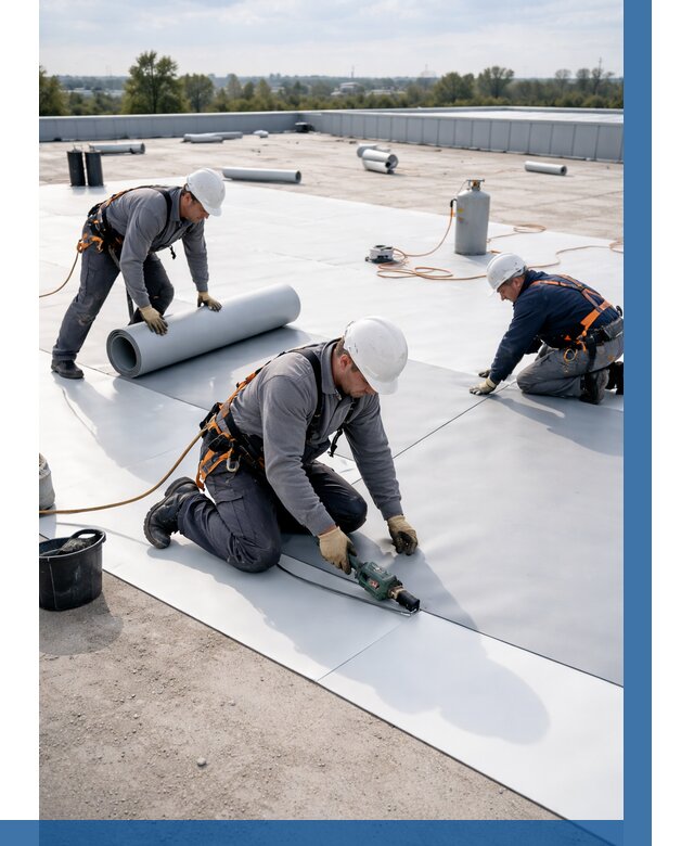 Монтаж мембранной кровли под ключ в Нефтеюганске от 1220 р. | ВЫСОТНИК-Нфт