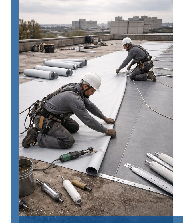 Монтаж мембранной кровли в Нефтеюганске для промышленных зданий