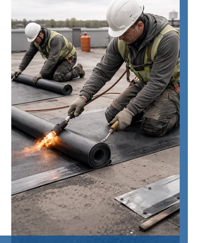 Монтаж наплавляемой кровли в Нефтеюганске от 864 р. — ВЫСОТНИК-Нфт