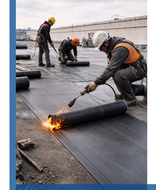Монтаж наплавляемой кровли в Нефтеюганске профессионально