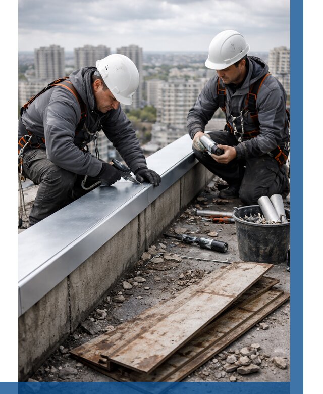 Замена парапетных крышек под ключ в Нефтеюганске от 1220 р. | ВЫСОТНИК-Нфт