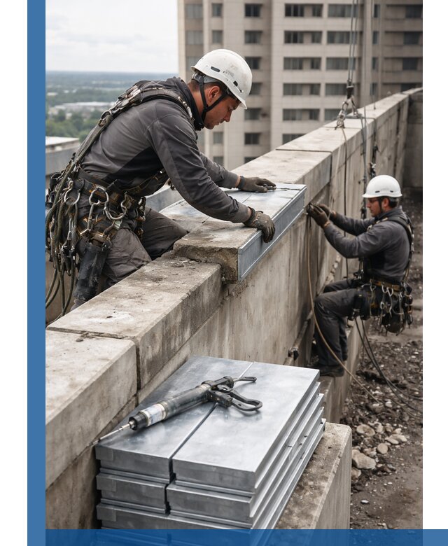 Замена парапетных крышек и установка новых в Нефтеюганске