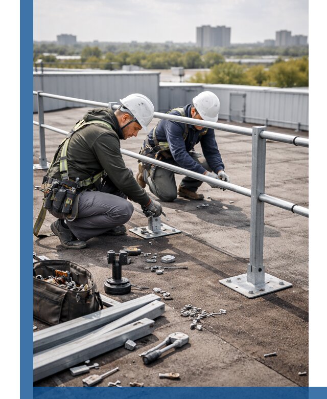 Монтаж кровельного ограждения в Нефтеюганске под ключ с гарантией