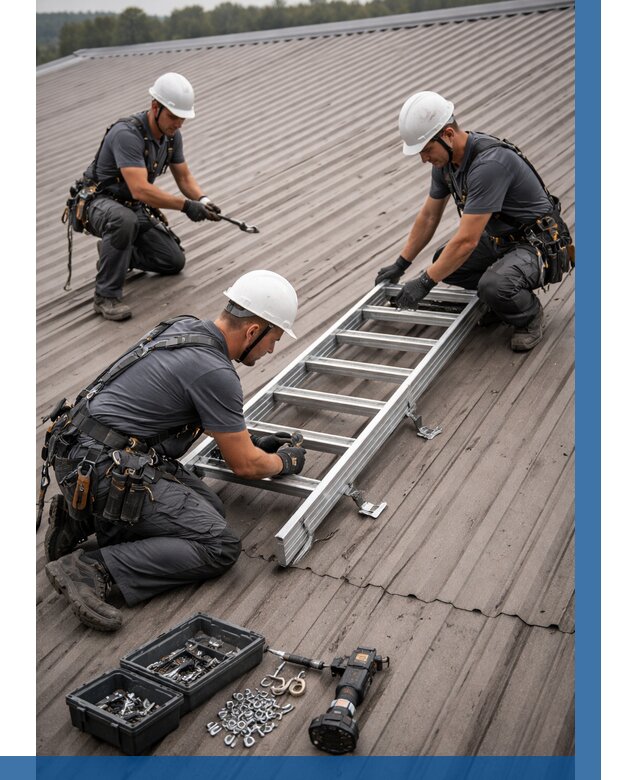 Монтаж кровельной лестницы в Нефтеюганске от 4576 р. | ВЫСОТНИК-Нфт