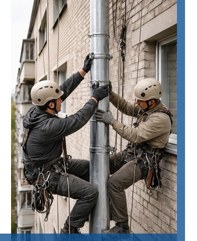 Замена водосточных труб в Нефтеюганске от 6609 р. | ВЫСОТНИК-Нфт