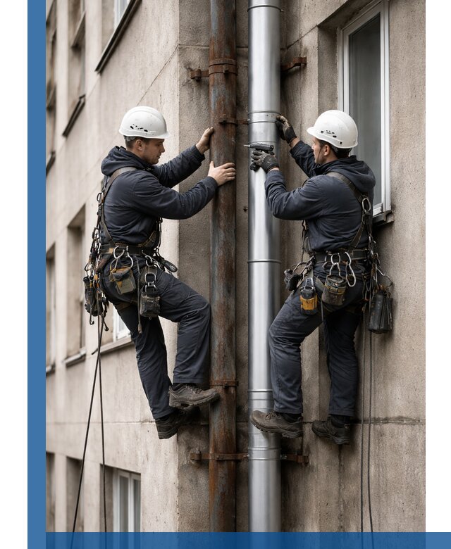 Замена водосточных труб в Нефтеюганске: монтаж и демонтаж под ключ