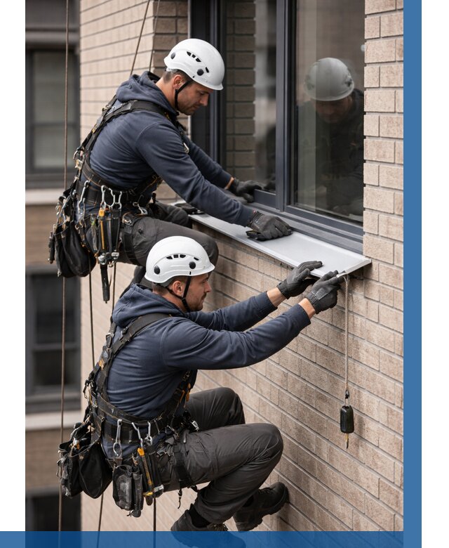 Монтаж оконных отливов под ключ в Нефтеюганске от 3559 р. | ВЫСОТНИК-Нфт