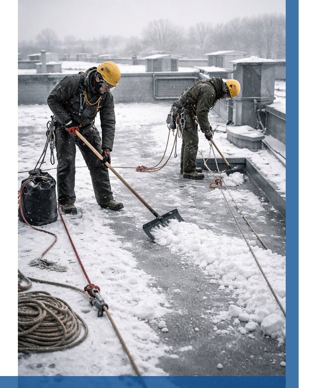 Очистка крыши от снега в Нефтеюганске от 7626 р. | ВЫСОТНИК-Нфт