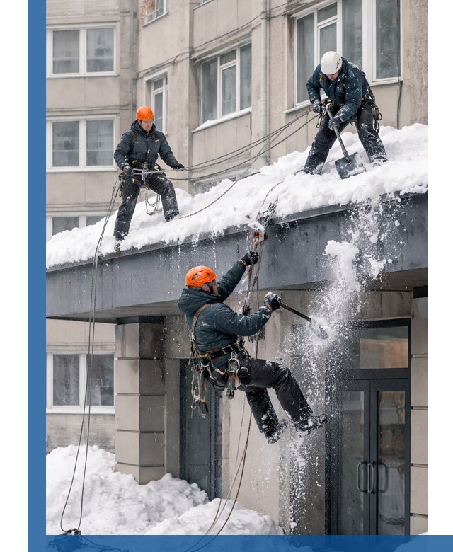 Безопасная очистка навесов от снега в Нефтеюганске круглогодично