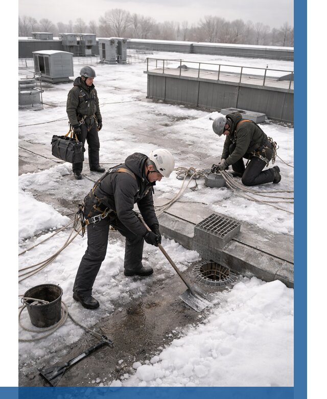 Абонентское обслуживание кровли зимой в Нефтеюганске от 8134 р. | ВЫСОТНИК-Нфт