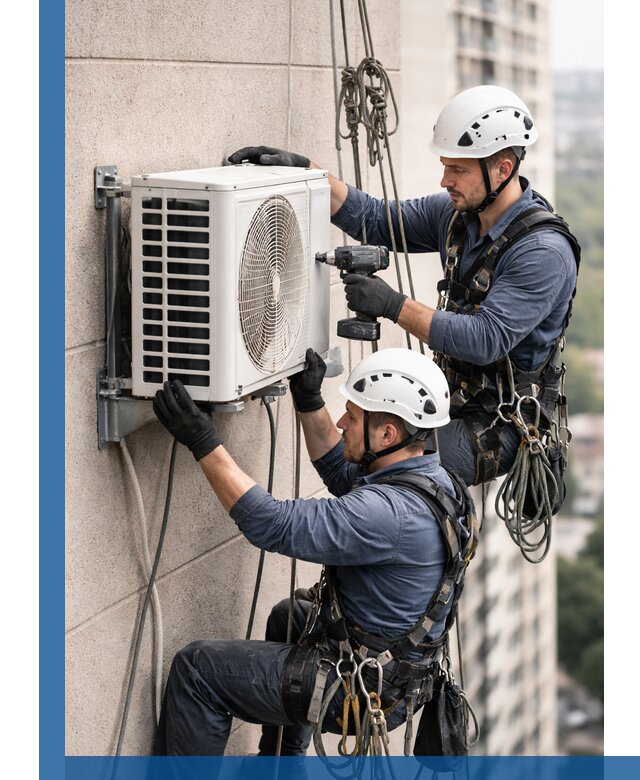 Монтаж внешнего блока кондиционера в Нефтеюганске установка и крепление