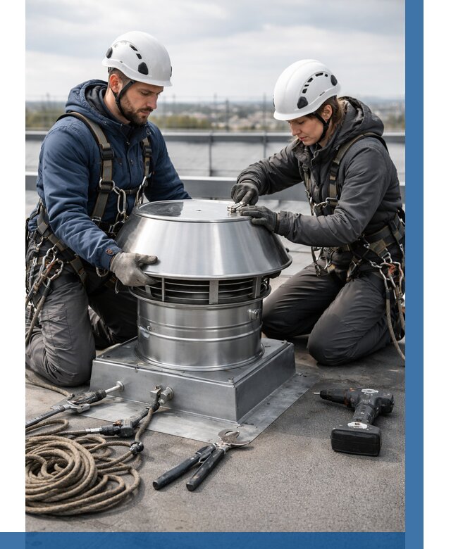 Установка дефлекторов на кровле в Нефтеюганске от 4576 р. | ВЫСОТНИК-Нфт