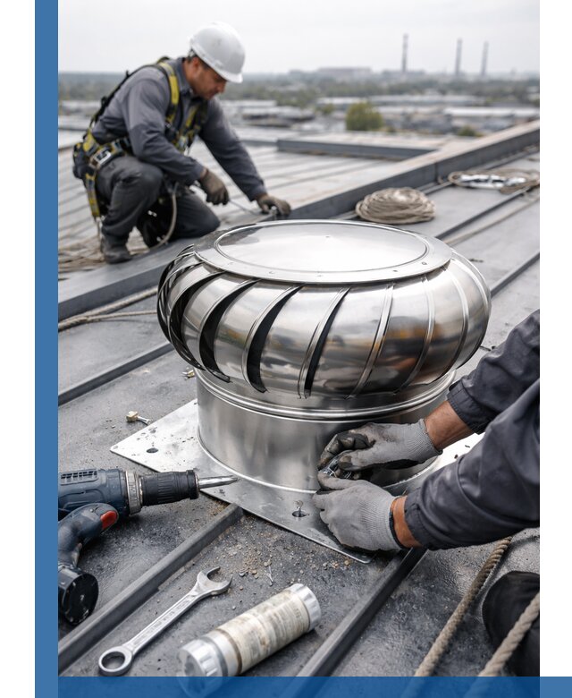 Установка дефлекторов на кровле в Нефтеюганске профессионально