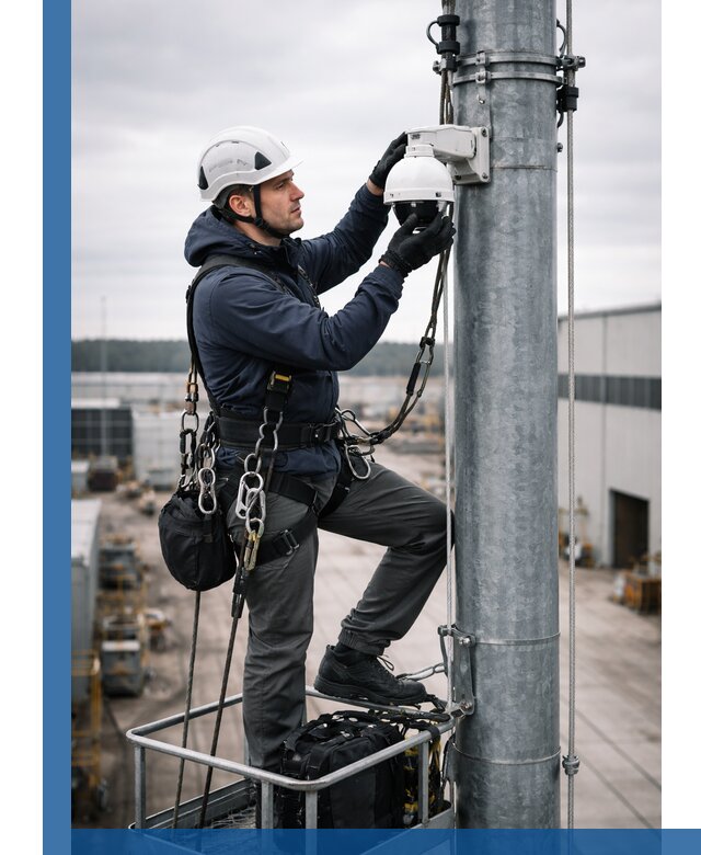 Профессиональная установка видеокамер на мачте в Нефтеюганске