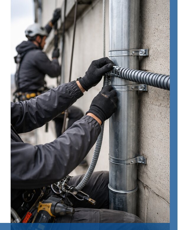 Монтаж гофры для кабеля в Нефтеюганске от 305 р. | ВЫСОТНИК-Нфт