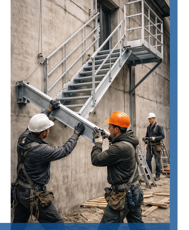 Монтаж металлических лестниц в Нефтеюганске от 15252 р. | ВЫСОТНИК-Нфт